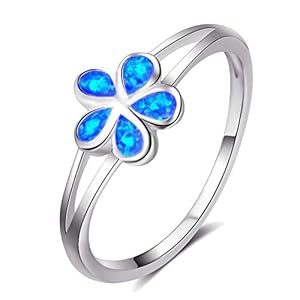 YAZILIND zilveren trouwring bloemvorm opaal statement ringen dames jubileum sieraden