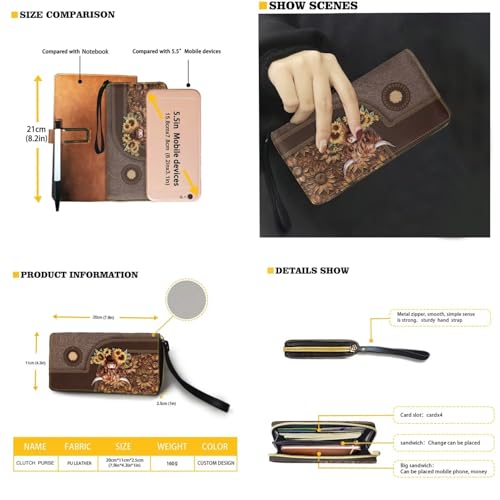 Set de bolso grande y cartera para mujer en PU cuero miniatura 3