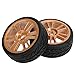 SUNGOOYUE 1/16 RC Car Tires Wheel Rims, 2Pcs Rubber Tire Nylon Oil Injected Strong Cushioning Wheel for ZD Racing 1/16 S16 EX16 RC Car Upgarde Parts