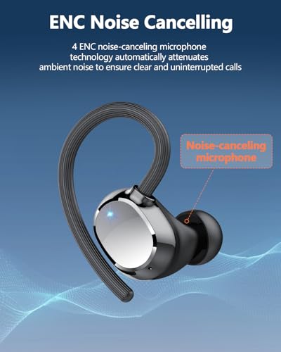 Hadbleng Ear Buds Wireless Bluetooth Earbuds Sport 2024 New Bluetooth 5.3 Headphones With Led Display 128H Playtime Powerful Bass Over Ear Earphones With Earhooks Ip7 Waterproof For Gym/Running/Workout thumb #8