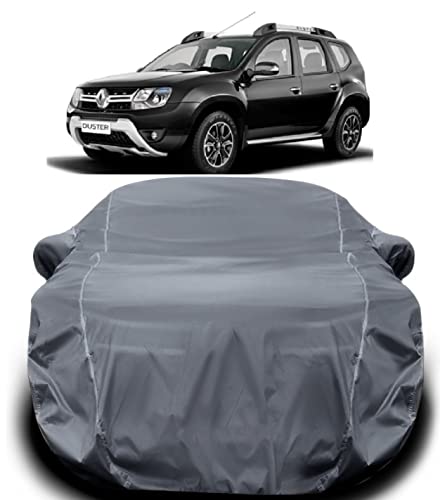 Image of Duster Car Cover Waterproof /Duster Cover /Car Waterproof with Triple Stitched Fully Elastic Ultra Surface Body Protection (Grey Lookfor Duster)