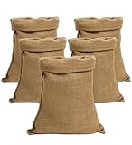IPEA Sacchi in Juta di Grandi Dimensioni – 80 x 50 cm – 5 PEZZI – Sacco in Tessuto Iuta Naturale per Fai da Te, Arredamento, Giardinaggio, Casa, Contenitore di Oggetti - Sacco Regalo Natale