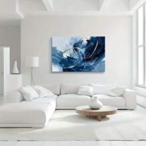 Art abstrait graffiti bleu pour illuminer un mur blanc - 2