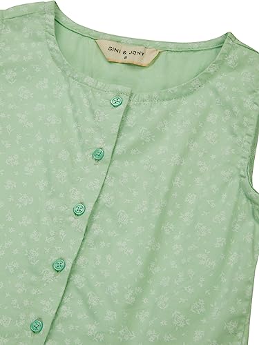 Image of Gini & Jony Girls Blue Polka dot Silk Full Sleeves Woven Top