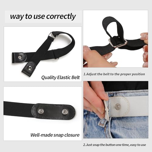 No Buckle Elastic Belt, Stretch Invisible Belt for Jeans, Unisex, 1 Pack4