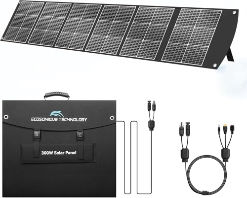 Ecosonique 300W Faltbar Solarpanel Tragbares Solarpanel Ladegerät für Die Meisten...