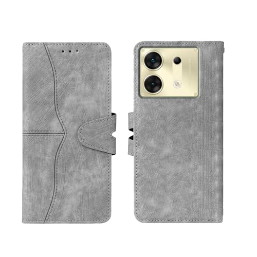 Image of Amazon Basics Infinix Zero 30 5G Flip Cover | Card Pockets Wallet & Stand | Flip Cover for Infinix Zero 30 5G (Gray)