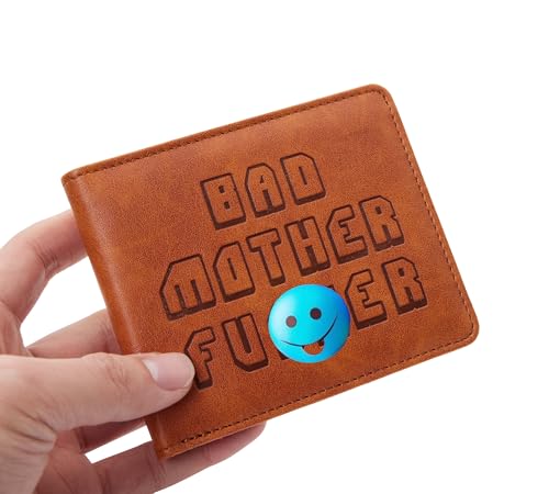 Image of Embroidered Bad Mother fker Leather Wallet bad mother f ker wallet leather (yellow)