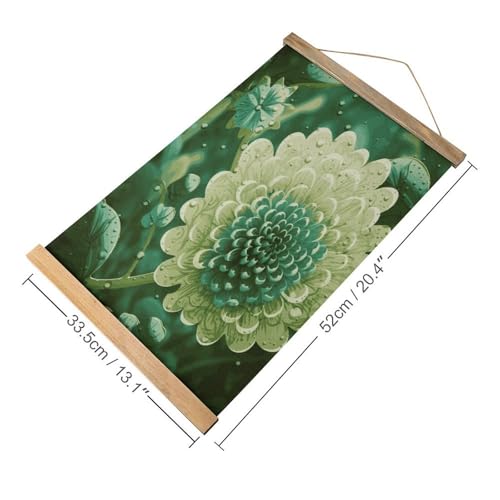 Póster de flores verdes FekiLoot con colgante para sala de estar 2