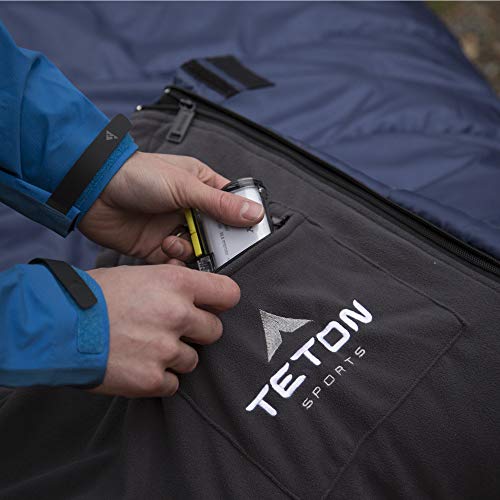 Teton Sports Polara 3-In-1 Sleeping Bag; Great For All Season Camping, Fishing, And Hunting; Versatile Outdoor Sleeping Bag; Lightweight, Washable Inner Fleece Lining; Compression Sack Included , Blue, 82" X 36" #TOP4