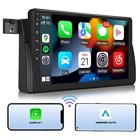 eonon Android 10 8-core 3GB+32GB Compatible with BMW E46 1999-2005 Car GPS Sat Nav CarPlay Android Auto DSP Bluetooth WiFi USB AM FM Support DAB+ OBDII Reversing Camera 9 inch Headunit Q50Pro Cover