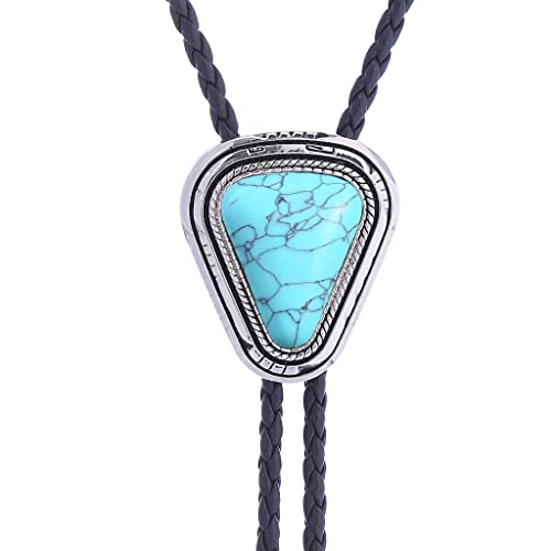 Image of Btilasif Bolo Tie- Tiger Eye Stone Bolo Tie Leather Necktie Western Jewelry Accessories for Women Men