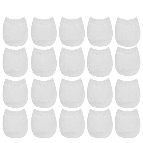 10 Pairs White Seamless Clog Mule Half Socks for Women Cotton Toe Topper Socks
