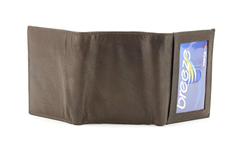 Leather Impressions Trifold Wallet For Men - Top Grain leather Mens Wallet with 12 card slots, a zipper,1 ID Window & 2 cash slots - Precisely stitched Men's Wallet with a Gift box (Brown)3