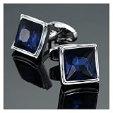 XADITON Costume De Bouffées De Manchette Cristallin De Manchette De Mode Bijoux De Bouteilles De Cristal Bleu Hommes Coups De Manchette De Mariage