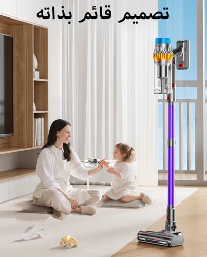 Image of Cordless Vacuum Cleaner, 55KPA 70Min 650W Motor Powerful Vacuum Cleaners for Home, Self-Stand Cordless Stick Vacuum Rechargeable Anti-Tangle /LED Screen /1.8L Cup for Home Pet Hair /Carpet /Hardwood Floor