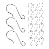 ABOOFAN 100 Stück Haken für Vorhänge, Edelstahl, S-Form, Kederhaken, praktisches Zubehör für Gardinenstangen, platzsparend und langlebig