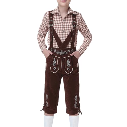 Pantalon en cuir garçon fête de la bière costume traditionnel bavarois tenue vintage