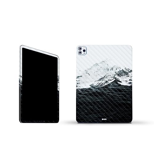 Image of MightySkins Carbon Fiber Skin Compatible with Apple iPad Pro 11 inch M2 4th Gen (2022) Full Wrap Kit - Mountain Waves | Protective Durable Textured Carbon Fiber Finish | Easy to Apply | Made in The USA