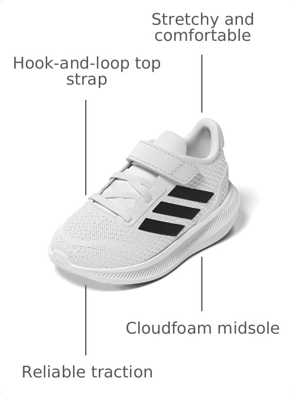 Image of adidas Baby Marvel Run Falcon 5 Elastic Lace & Strap Shoe