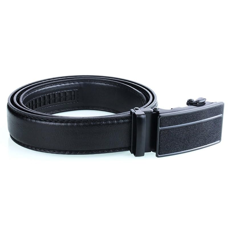 JSEIAJB Matte Black Men's Business Lychee Patterned Belt And Belt3