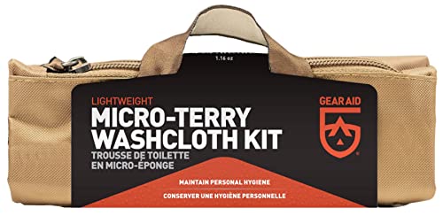 GEAR AID Micro-Terry Washcloth Kit for Travel, Two Cloths 10