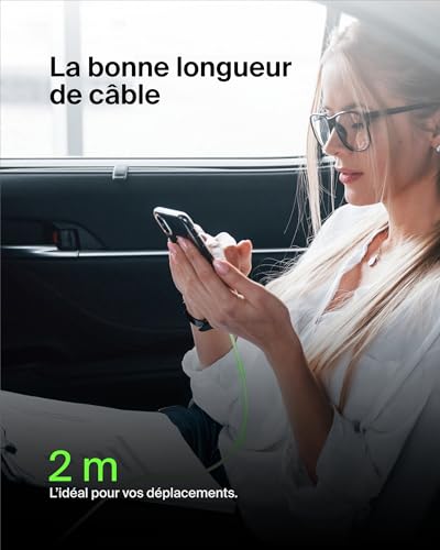 Câble USB-C vers USB-C Belkin Boost Charge blanc de 2 mètres