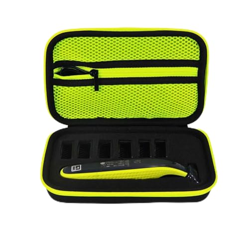 Estojo Rígido EVA Portátil para Philips OneBlade - Capa Protetora de Viagem e Estojo de Armazenamento para Modelos QP2520, QP2530, QP2620, QP2630 (Verde - 6 Compartimentos)