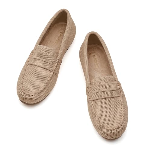 Image of Cvistpieo Loafers for Women Comfortable Dressy Casual Work Flats Lightweight & Breathable Slip On Walking Shoes Knit