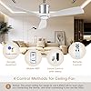 OFANTOP Ventilateur de plafond encastré avec lumières et télécommande, ventilateur de plafond silencieux à moteur DC Wifi 3 pales blanches pour salon, chambre à coucher, patio, 132CM