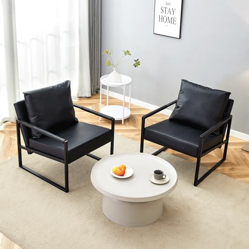 Sillón de PU cuero plegable Negro miniatura 6