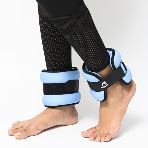 Image of Bodylastics Ankle & Wrist Weights Pair for Legs & Arms, Neoprene Adjustable Strap for Men & Women, Soft & Durable for Fitness, Walking, Jogging, Aerobics, Gym & Strength Training