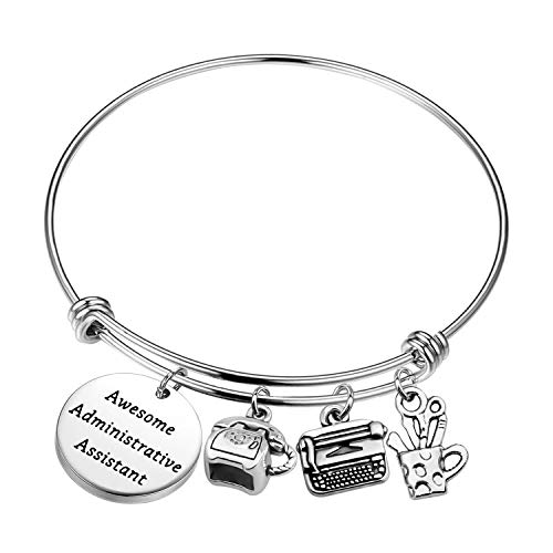 Image of bobauna Secretary Bracelet Awesome Administrative Assistant Appreciation Gift for Assistant Employee Office Worker