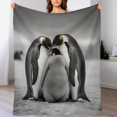 Couverture pingouin chaude pour calmer les nuits fraîches de bébé