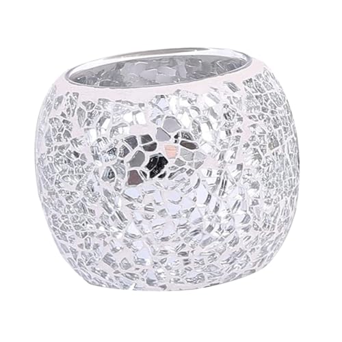 Cabilock Mosaic Candle Holder Crystal Decor Wedding Décor Crystals Decor Tent Anchors for Deck Delicate Candlestick Tea Light Candles Romantic Tealight Holder Glass Tea Candle Dining Table