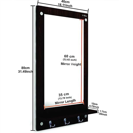Image of Anikaa Kia Engineered Wood Dressing Wall Mirrors /Wall Hanging Dressing Mirrors /Decorative Wall Mirror /Dressing Table for Bed Room, Living Room (Wenge)