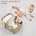 LUKJOJO Luxurious Baby Diaper Caddy, Nursery Storage Basket for Newborn Essentials, Travel Baby Basket for Diapers Baby Wipes, Organizer Tote Bag Storage Bin, Baby Shower Gifts(Beige)