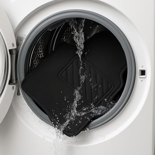 BEYLİNİ Oto Paspas Halı Lateks Kaymaz Taban Yıkanabilir Silinebilir Tüm Araç Modellere Uyumlu Siyah 4 Parça - Görsel 4