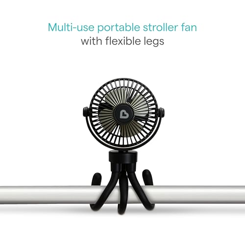 Image of Munchkin Stroller Fan, 4 Speed, Black with Multicolored LED Lights, Small (Pack of 12)