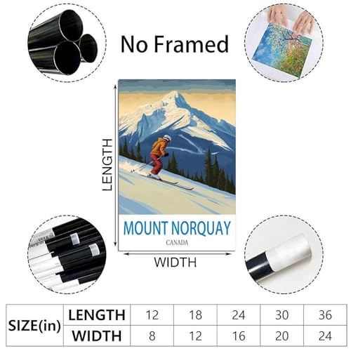 Poster rétro Mount Norquay Canada impression haute définition 60x90 - 2