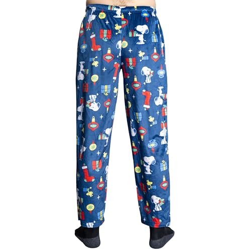 Peanuts Snoopy and Woodstock Christmas Presents All Over Adult Sleep Ultra-Soft Pajamas Lounge Pants - Officially Licensed4