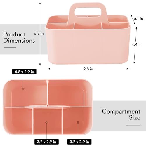 Image of Tiawudi Multipurpose Caddy Organizer, Plastic Caddy with Handle, Stackable Desk Organizer for Stationery, Marker and Pencil, Office Supplies Organizer, Dorm Caddy