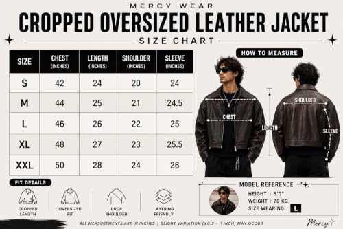 Image of Mercywear Black Faux Leather Jacket for Men & Women | Boxy Cropped Racing Streetwear Jacket | Collared Zip-Up Classic Biker Style | Regular Fit for Casual wear