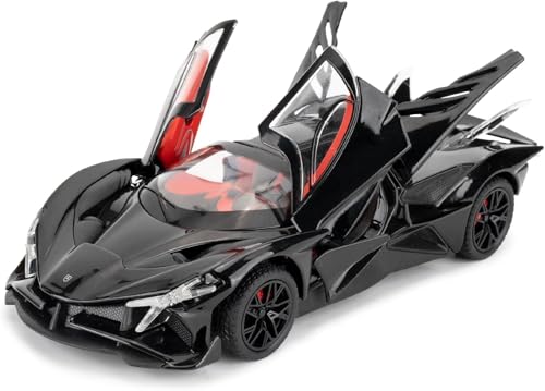Image of 1 /24 Apollo EVO Alloy Car Model Pull Back Function with Realistic Sound & Bright LED Lights Perfect Toy Car for Kids & Collectors (Black)