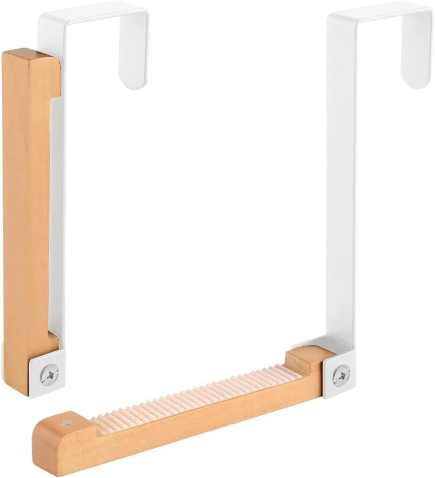 Crochets pliables en bois pour porte support métal blanc x2