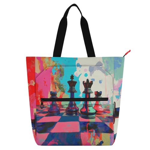 Bolsas de mano reutilizables para estudiantes y adultos con un colorido diseño pop