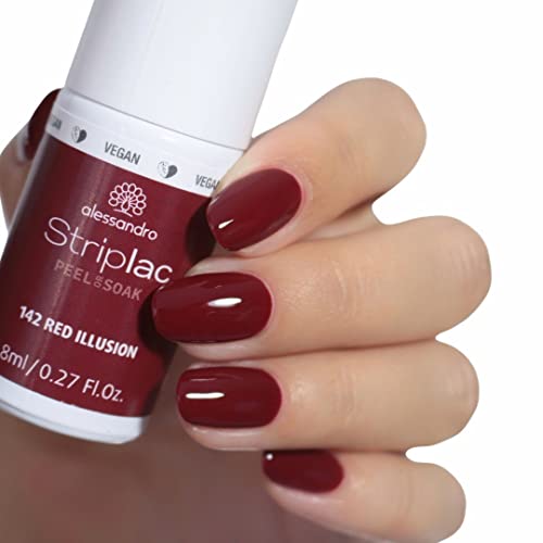 alessandro Striplac Peel or Soak -VEGAN- RED ILLUSION - LED-Nagellack in sattem Rot - Für perfekte Nägel in 15 Minuten… – Bild 2