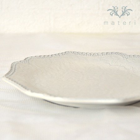 Amazon.co.jp: クリーム レースプレート 21cm LaCeramicaVBC ceramica