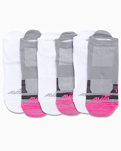 Image of Avia Womens Low Cut Socks - 6 Pack Cushioned Performance Stretch Moisture Wicking Athletic No Show Socks for Women (4-12)