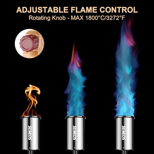 Image of Semlos Propane Torch - Kitchen Torch - Powerful Grill Gun - Charcoal Lighter - Campfire Starter - Sous Vide - Chef Blow Torch for Searing Steak & Creme Brulee & BBQ(Propane Tank Not Included)